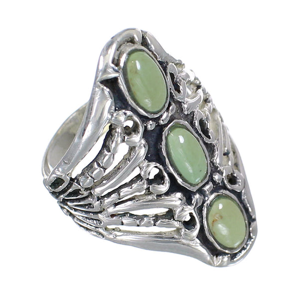 Turquoise And Genuine Sterling Silver Ring Size 7-3/4 VX62442